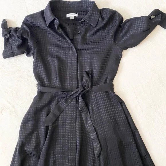 VGT Calvin Klein Black Tie-Sleeve Jacquard Special Occasion Evening Maxi Dress 4